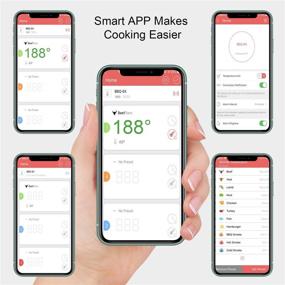 img 2 attached to 🔥 Ultimate BBQ Meat Thermometer: Bluetooth Remote Control, Digital Oven Thermometer with 6 Stainless Steel Probes for Cooking, Smoker Grill, Barbecue