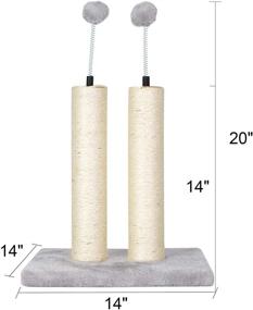 img 2 attached to 🐱 Kazura Cat Scratching Post, Double Vertical Scratch Posts with Spring Toy Balls, Natural Sisal Rope for Kittens and Cats (20 inches)