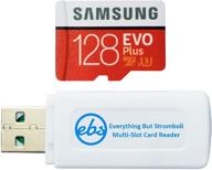 📷 128gb samsung evo plus micro sdxc memory card class 10 for smartphones - compatible with lg g8x thinq, lg stylo 6 phone (mb-mc128) bundle - includes everything but stromboli microsd & sd card reader logo