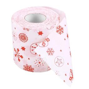 img 4 attached to 🎅 VOSAREA Merry Christmas Toilet Paper: Santa Claus Tissue Roll Featuring Snowflake Pattern – Ultra-Soft Novelty Gift for Table, Living Room, Bathroom