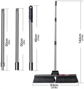 img 3 attached to 🧹 Efficient 24-inch Stiff Bristle Push Broom for Outdoor Sweeping and Heavy-duty Cleaning - Ideal for Gardens, Yards, Patios, and More!