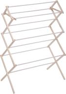 👕 honey can do compact folding wooden clothes drying rack - white/natural: dry-09064c logo