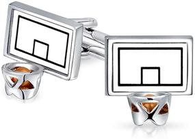 img 4 attached to Bling Jewelry Basketball Backboard Cufflinks