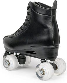 img 1 attached to 🛼 Cozy Pu Leather Women's Roller Skates: Stylish & Versatile Indoor/Outdoor Skates with Double-Row High-Top Design for Girls, Men, and Women - Includes Shoes Bag!