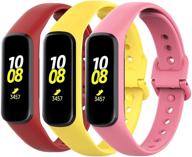 📱 yoyafe водонепроницаемые силиконовые ремешки для samsung galaxy fit 2 sm-r220 - классические спортивные часы для мужчин и женщин - совместимы с galaxy fit 2 smart watch логотип