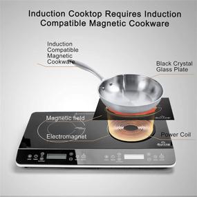 img 2 attached to Duxtop LCD Portable Double Induction Cooktop 1800W: A High-Performance Electric Countertop Burner with Sensor Touch Stove - 9620LS/BT-350DZ