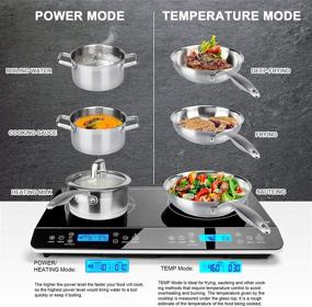 img 1 attached to Duxtop LCD Portable Double Induction Cooktop 1800W: A High-Performance Electric Countertop Burner with Sensor Touch Stove - 9620LS/BT-350DZ