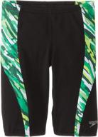 speedo youth jammer swimsuit green logo