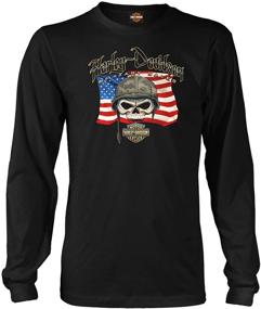 img 2 attached to Harley-Davidson Military Patriotic Skull Long-Sleeve Tee - Willie G Flag, Overseas Tour