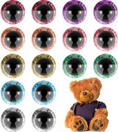 colorful glitter safety eyes: 160 pieces of 12mm round plastic eyes for doll making, crochet toys, teddy bears, and diy crafts logo