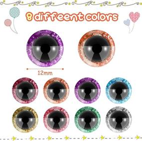 img 3 attached to Colorful Glitter Safety Eyes: 160 Pieces of 12mm Round Plastic Eyes for Doll Making, Crochet Toys, Teddy Bears, and DIY Crafts