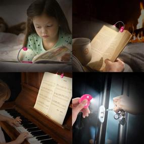 img 1 attached to 🌙 HONGUT Kids Book Light: USB Rechargeable LED Clip-on Reading Lights with 3 Brightness Levels, Perfect for Bedtime Reading and Travel - Magenta