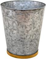 🗑️ nu-steel cft8h confetti collection wastebasket: ideal home & bathroom accessory, galvanized sheet metal and wood blend logo