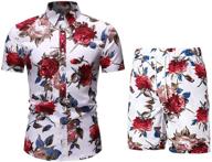 shorts tracksuits floral summer hawaiian men's clothing and active logo