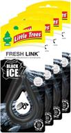 🚗 little trees ctk-52031-24-chpa car air freshener - fresh link with long-lasting scent, clips anywhere - black ice, 4-pack logo