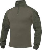 🏕️ xkttac hiking shirts: tactical combat military shirt with pockets - 1/4 zip long sleeve logo