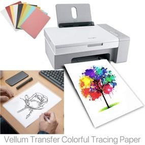 img 1 attached to 50 Colorful Translucent Vellum Transfer Paper Sheets for Inkjet Laser 🎨 Printers - Ideal for Art, Craft, Tracing, Printing, Copying, Sketching, Animation, DIY Projects