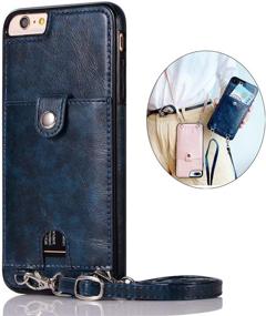 img 4 attached to Jaorty PU Leather Wallet Case For IPhone 6/6S Necklace Lanyard Case Cover With Card Holder Adjustable Detachable Anti-Lost Neck Strap For 4