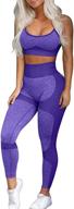 🏋️ oqq exercise outfits for women: 2 piece seamless high waist leggings with sport bra yoga set for an exceptional workout experience logo