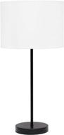 🖤 stylish black/white stick fabric shade table lamp by simple designs lt2040-baw логотип