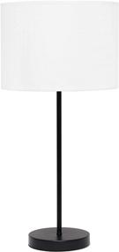 img 4 attached to 🖤 Stylish Black/White Stick Fabric Shade Table Lamp by Simple Designs LT2040-BAW