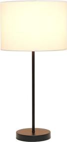 img 3 attached to 🖤 Stylish Black/White Stick Fabric Shade Table Lamp by Simple Designs LT2040-BAW