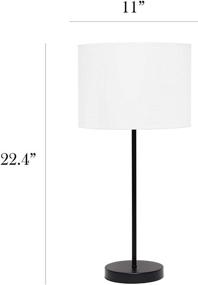 img 2 attached to 🖤 Stylish Black/White Stick Fabric Shade Table Lamp by Simple Designs LT2040-BAW