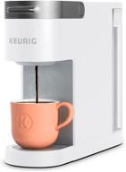 кофеварка k-slim single serve от keurig: аппарат для чашек k-cup с объемом заваривания от 8 до 12 унций, белого цвета. логотип