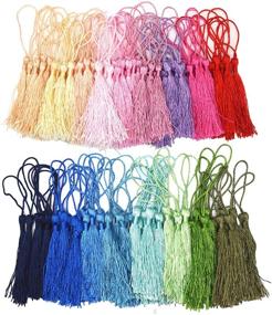 img 3 attached to 🎨 200 Pieces of 13cm/5 Inch Silky Handmade Soft Craft Mini Tassels with Loops for Jewelry Making, DIY Projects, Bookmarks - Assorted Colors - Set of 25, Includes 8 of Each Color