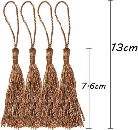 img 2 attached to 🎨 200 Pieces of 13cm/5 Inch Silky Handmade Soft Craft Mini Tassels with Loops for Jewelry Making, DIY Projects, Bookmarks - Assorted Colors - Set of 25, Includes 8 of Each Color