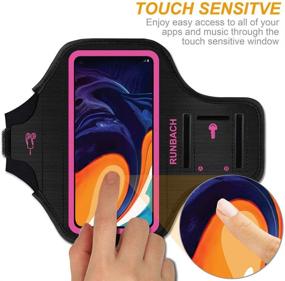 img 3 attached to Sweatproof Samsung Galaxy A60/A51/A50/A32/A30/A20/A10E/A10/A9/A9 Pro/M11/M21/M31 Running Armband: Pink Exercise Bag for Ultimate Convenience