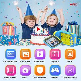 img 1 attached to 🎥 Fun and Versatile NiCuZnGa Camcorder Rotating Recorder for Kids