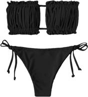 👙 floerns ruched bandeau bathing suit: stylish women's clothing for swimsuits & cover ups logo