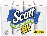 🚽 scott rapid-dissolving toilet paper: 48 double rolls (6 packs of 8), 96 regular rolls, 231 sheets per roll - ideal for rvs & boats logo