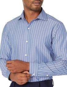 img 2 attached to BUTTONED Fitted Spread Collar Non Iron Bengal Men's Clothing for Shirts