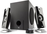 cyber acoustics 2.1 subwoofer speaker system (ca-3090) green – powerful audio for music, movies, gaming, and multimedia on computer laptops logo