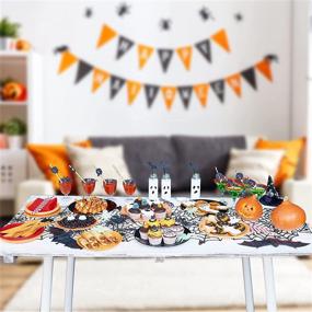 img 1 attached to 🕸️ Spook up your Halloween Décor: Spiderweb Tablecloth for a Haunted Fireplace