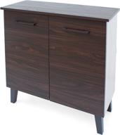 🏢 wilnona modern 3-shelf faux wood cabinet with sanremo oak interior, walnut/sonoma oak/black by christopher knight home logo