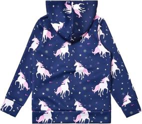 img 3 attached to 🦄 Adorable Girls Unicorn Hoodie Jacket: Zip Up Sweatshirt with Pockets