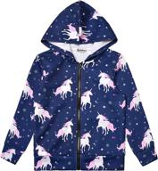 🦄 adorable girls unicorn hoodie jacket: zip up sweatshirt with pockets logo