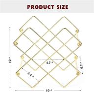 🍷 dreamideco золотой металлический маленький винный стеллаж для стола, винные полки для рабочего стола с геометрическим дизайном, рустованный стеллаж для хранения вина настольный стеллаж для отображения держателя для бутылок для 6 бутылок логотип