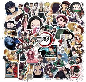 img 4 attached to 🌊 Waterproof Vinyl Anime Stickers - SBTT Kimetsu no Yaiba Decals, 50pcs for Water Bottle Laptop Car Bicycle Luggage Skateboard Computer, Ideal Gift for Teen Girls - Demon Slayer