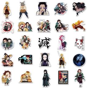 img 2 attached to 🌊 Waterproof Vinyl Anime Stickers - SBTT Kimetsu no Yaiba Decals, 50pcs for Water Bottle Laptop Car Bicycle Luggage Skateboard Computer, Ideal Gift for Teen Girls - Demon Slayer