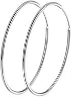 👩 women's girls 925 sterling silver large hoop earrings: circle endless huggie big hoops, available in 50/60/70/90mm sizes logo