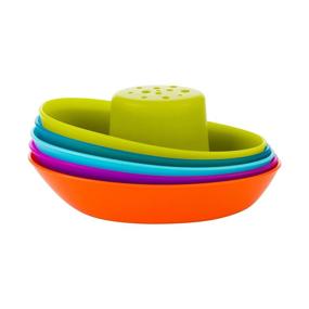 img 4 attached to Набор из 5 многоцветных игрушек для ванны Boon Stacking Boats