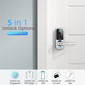 img 3 attached to 🔒 Hornbill Smart Lock: Keyless Fingerprint Entry with Touchscreen Keypad, Bluetooth Connectivity, and Reversible Handle