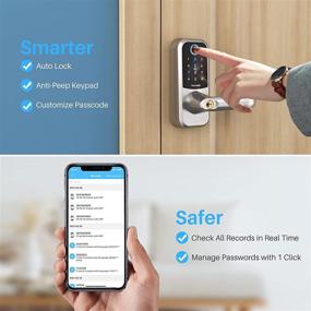 img 1 attached to 🔒 Hornbill Smart Lock: Keyless Fingerprint Entry with Touchscreen Keypad, Bluetooth Connectivity, and Reversible Handle