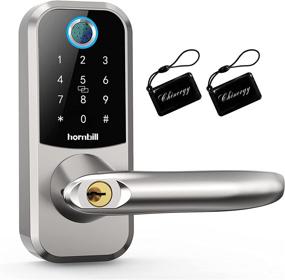 img 4 attached to 🔒 Hornbill Smart Lock: Keyless Fingerprint Entry with Touchscreen Keypad, Bluetooth Connectivity, and Reversible Handle