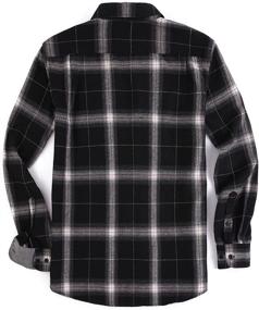 img 3 attached to Stay Cozy and Fashionable with WARHORSEE Flannel Sleeve Regular Button Men's Clothing