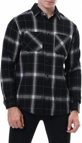 img 1 attached to Stay Cozy and Fashionable with WARHORSEE Flannel Sleeve Regular Button Men's Clothing